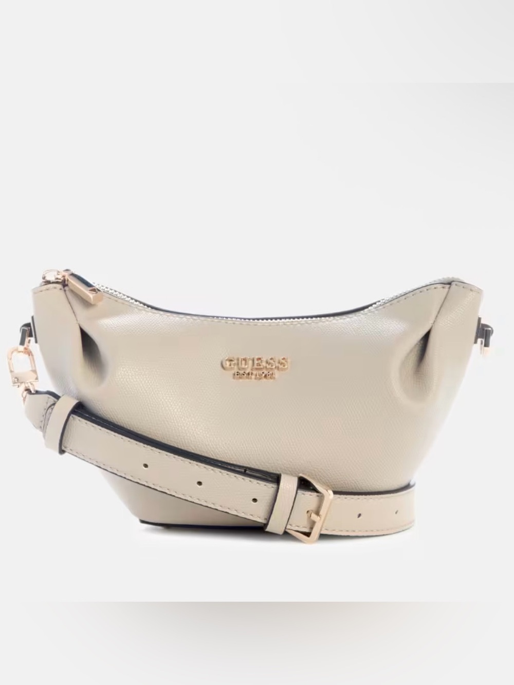 Guess Amorette Shoulder Bag. Light Taupe/Gold.